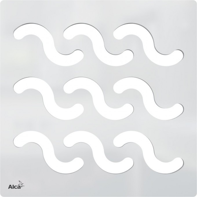 Дизайновая решетка ALCAPLAST 102х102х5 латунь – хром, дизайн 2 MPV002