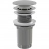 Донный клапан сифона ALCAPLAST для умывальника CLICK/CLACK 5/4", цельнометаллический с переливом и большой заглушкой A392C