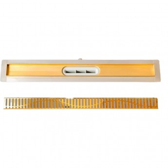 Гальваническое покрытие ALCAPALST комплекта дренажного канала с решеткой золотой цвет Гальваническое покрытие ALCAPALST комплекта дренажного канала с решеткой золотой цвет