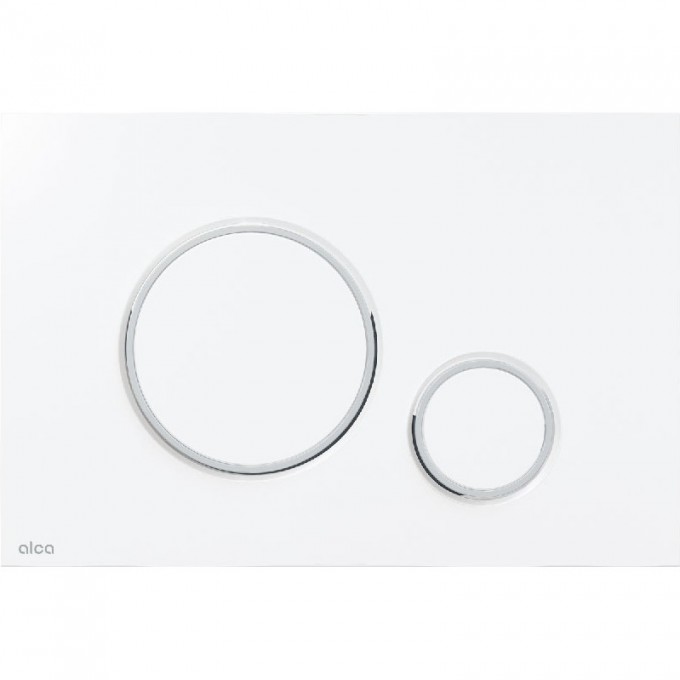 Кнопка управления ALCAPLAST для скрытых систем инсталляции, белый/хром глянец M776