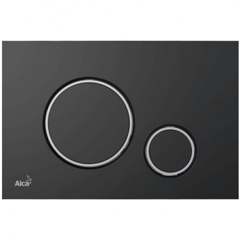 Кнопка управления ALCAPLAST M778 для скрытых систем инсталляции, черный матовый/хром глянец