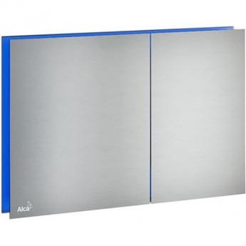 Кнопка управления ALCAPLAST AIR LIGHT-BLUE с подсветкой, металл матовый, цвет голубой