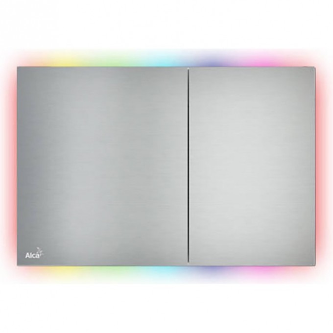 Кнопка управления ALCAPLAST с подсветкой, металл матовый, цвет радуга AIR LIGHT R