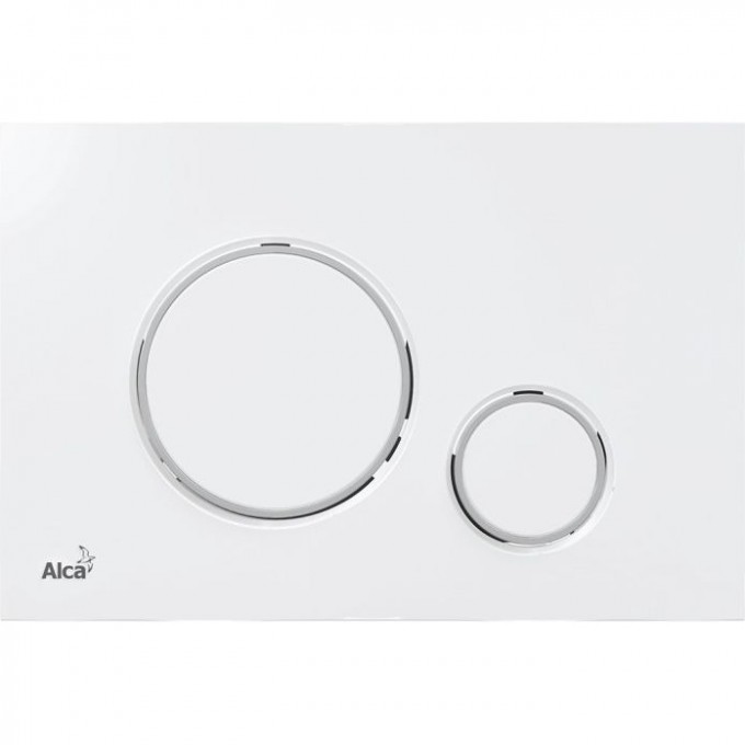 Кнопка управления ALCPLAST для скрытых систем инсталляции, белый/хром глянец M770