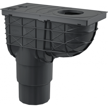 Ливнеотвод ALCAPLAST AGV4 300х155/125/110 мм, сток – прямой, черный Ливнеотвод ALCAPLAST AGV4 300х155/125/110 мм, сток – прямой, черный