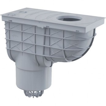 Ливнеотвод ALCAPLAST AGV2S 300х155/125, подводка – прямая, серый Ливнеотвод ALCAPLAST AGV2S 300х155/125, подводка – прямая, серый