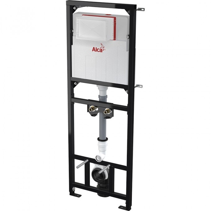 Монтажная рама ALCAPLAST с бачком для видуара и смесителя, со стоковым коленом DN90/110 A108F/1500