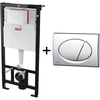 Набор инсталляции для унитаза 3 в 1 ALCAPLAST AM101/1120+M70 с белой кнопкой