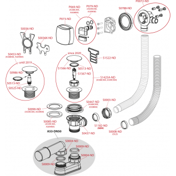 Прокладка перелива ALCAPLAST S0788-ND A564