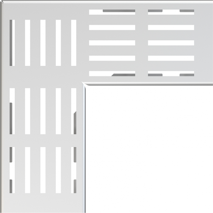 Решетка для дренажного углового желоба ALCAPLAST 100 мм, нержавеющая сталь ADZ-R321R