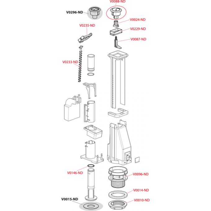 Рычаг ALCAPLAST A08 V0235-ND