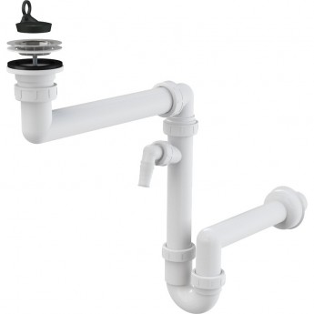 Сифон ALCAPLAST A870P-DN40 для мойки, экономящий пространство, с подводкой Сифон ALCAPLAST A870P-DN40 для мойки, экономящий пространство, с подводкой