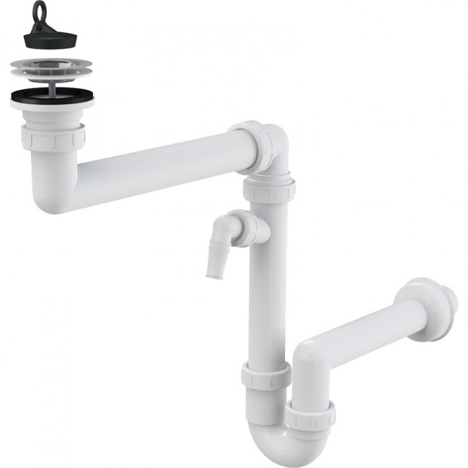 Сифон ALCAPLAST для мойки, экономящий пространство, с подводкой A870P-DN40