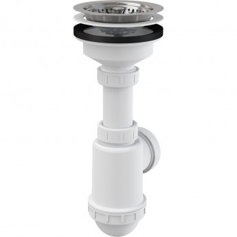 Сифон ALCAPLAST A446-DN50/40 для мойки с нержавеющей решеткой Ø115 без штуцера Сифон ALCAPLAST A446-DN50/40 для мойки с нержавеющей решеткой Ø115 без штуцера
