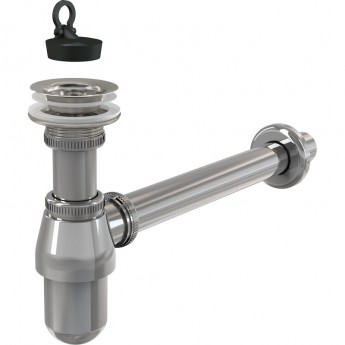 Сифон ALCAPLAST A437 для умывальника Ø32, цельнометаллический, с водосливом 5/4"