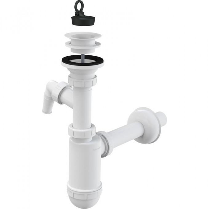 Сифон ALCAPLAST для умывальника Ø32 с пластмассовой решеткой Ø63, с подводкой A420P