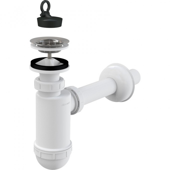 Сифон ALCAPLAST для умывальника Ø40 с нержавеющей решеткой Ø63 A41