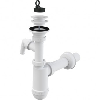 Сифон ALCAPLAST A42P для умывальника Ø40 с пластмассовой решеткой Ø63, с подводкой Сифон ALCAPLAST A42P для умывальника Ø40 с пластмассовой решеткой Ø63, с подводкой