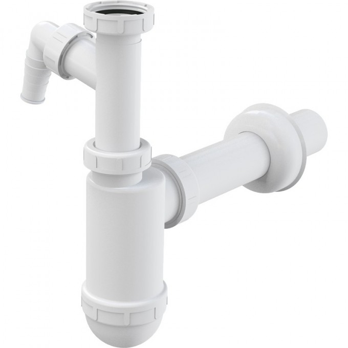 Сифон ALCAPLAST для умывальника Ø40, с подводкой и накидной гайкой 5/4" A43P