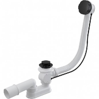 Сифон ALCAPLAST A55BLACK-80 для ванны, автомат, комплект, черный матовый, длина 80 см, металл с покрытием Сифон ALCAPLAST A55BLACK-80 для ванны, автомат, комплект, черный матовый, длина 80 см, металл с покрытием