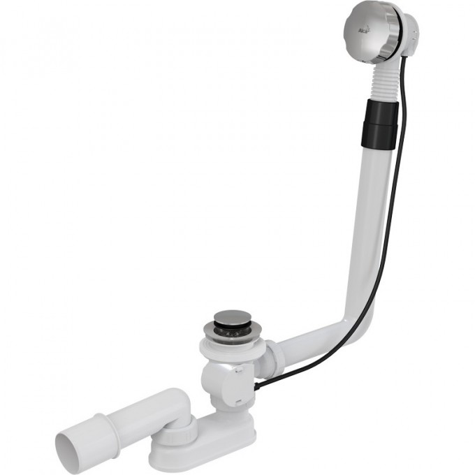 Сифон ALCAPLAST для ванны автомат комплект, металл/металл жёсткий A550K