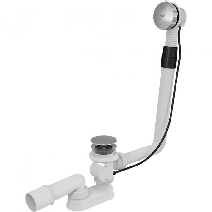 Сифон ALCAPLAST для ванны автомат, комплект, металл/металл жёсткий A552KM-120