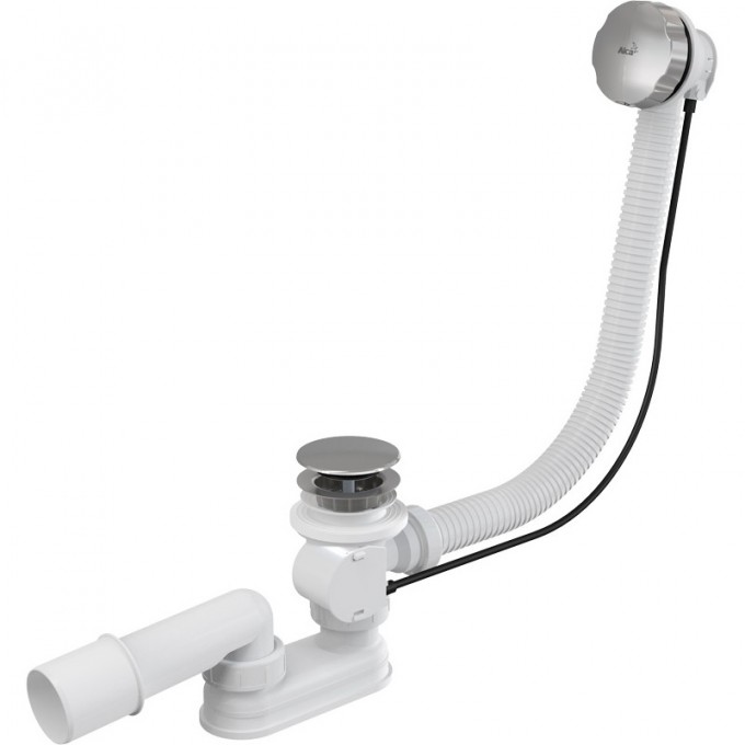 Сифон ALCAPLAST для ванны, автомат, металл/хром, длина 100 см A55KM-100