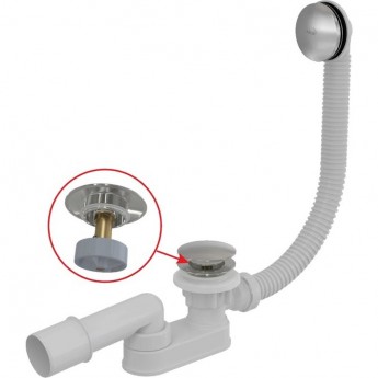 Сифон ALCAPLAST A507CKM-80 для ванны click/clak, металл