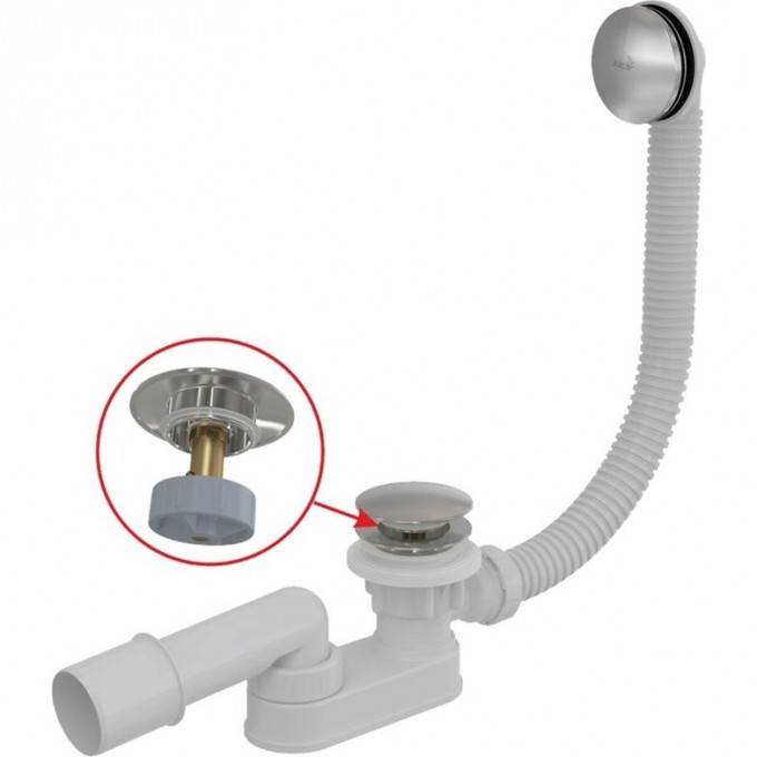 Сифон ALCAPLAST для ванны click/clak, металл A507CKM-80