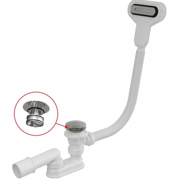 Сифон ALCAPLAST для ванны click/clak, металл A516CKM