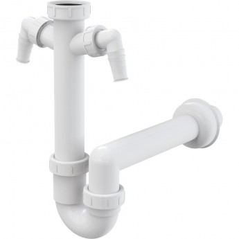 Сифон ALCAPLAST A82-DN40 трубчатый с накидной гайкой 6/4", с двумя подводками Сифон ALCAPLAST A82-DN40 трубчатый с накидной гайкой 6/4", с двумя подводками