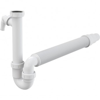 Сифон ALCAPLAST A83-DN50/40 трубчатый с накидной гайкой 6/4", с гофрой, с подводкой Сифон ALCAPLAST A83-DN50/40 трубчатый с накидной гайкой 6/4", с гофрой, с подводкой