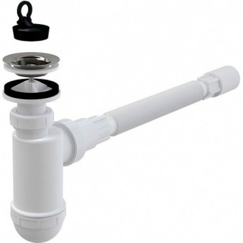 Сифон для умывальника ALCAPLAST A41+A71 Ø40 с гибким соединением