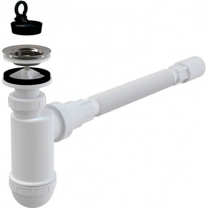 Сифон для умывальника ALCAPLAST Ø40 с гибким соединением A41+A71