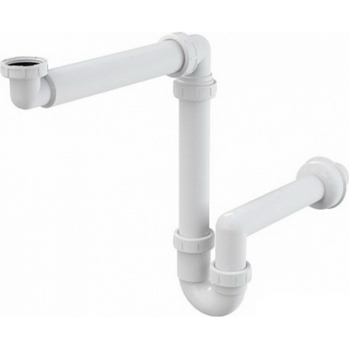 Сифон для умывальника ALCAPLAST экономящий пространство, с накидной гайкой 5/4 A434