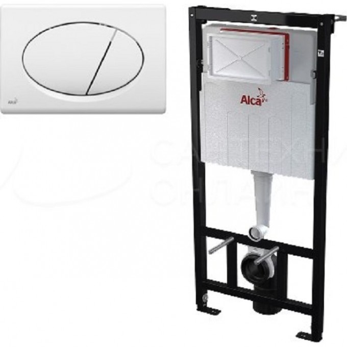 Система инсталляции для унитазов ALCAPLAST SET WC ALCA_AM101/1120-3:1 RU M70-0 c кнопкой белой, с сиденьем AM101/1120_3_1_RU_M70_0001_A60