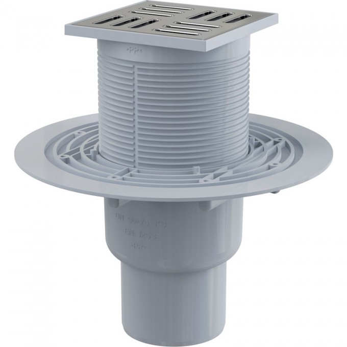 Сливной трап ALCAPLAST 105х105/50/75, подводка – прямая APV201