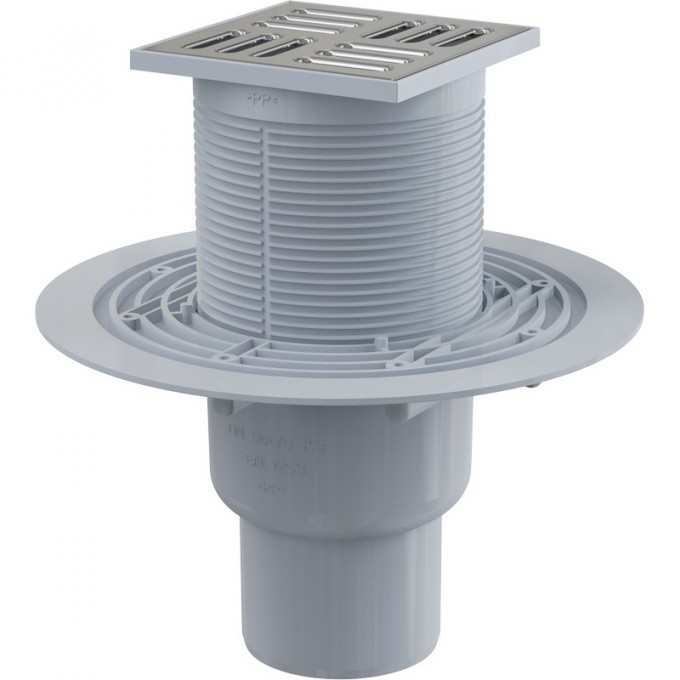 Сливной трап ALCAPLAST 105х105/50/75, подводка – прямая APV2321