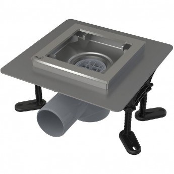 Сливной трап ALCAPLAST APV130 из нержавеющей стали 130х130 мм, сток боковой Сливной трап ALCAPLAST APV130 из нержавеющей стали 130х130 мм, сток боковой