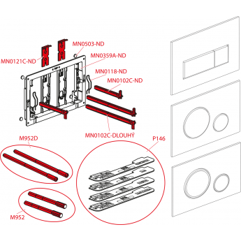 Толкатель механизма ALCAPLAST M952D-ND удлиненный