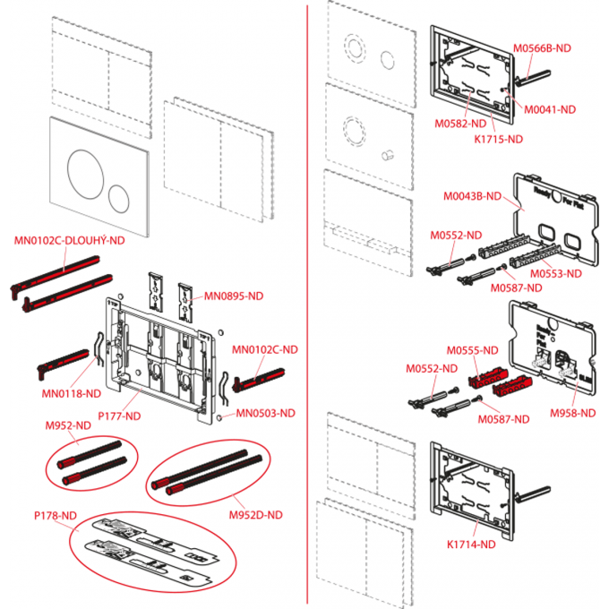 Толкатели ALCAPLAST A101 M0553-ND