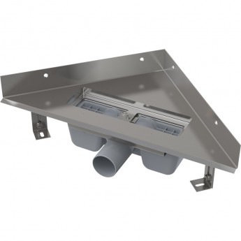 Угловой желоб ALCAPLAST ARZ1 с порогами для перфорированной решетки Угловой желоб ALCAPLAST ARZ1 с порогами для перфорированной решетки