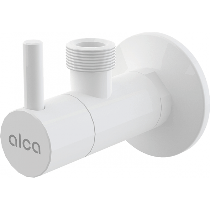 Угловой вентиль ALCAPLAST с фильтром 1/2"х3/8", круглый, белый ARV001B