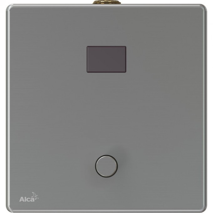 Устройство автоматического смыва ALCAPLAST для унитаза с возможностью мануального смыва, нержавеющая сталь, 12 V (питание от сети) ASP4-KT