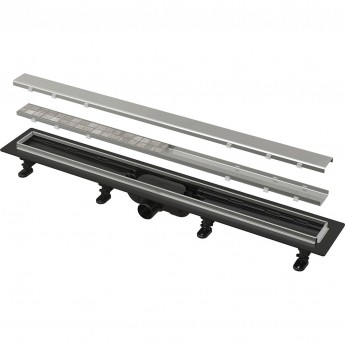 Водоотводящий желоб ALCAPALST APZ20-850 с порогами из нержавеющей стали для двусторонней решетки