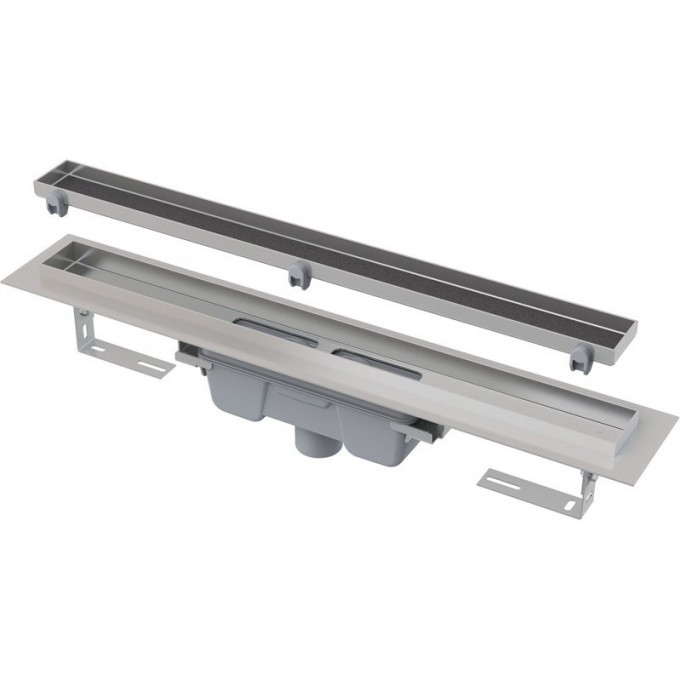 Водоотводящий желоб ALCAPLAST APZ1007-650 FLOOR с порогами для решетки под кладку плитки вертикальный сток APZ1007-FLOOR-650