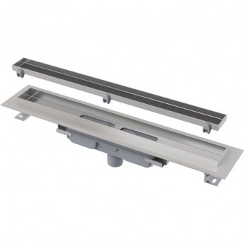 Водоотводящий желоб ALCAPLAST APZ1107-750 FLOOR с порогами для решетки под кладку плитки Low, вертикальный сток