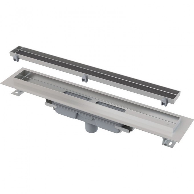 Водоотводящий желоб ALCAPLAST APZ1107-750 FLOOR с порогами для решетки под кладку плитки Low, вертикальный сток APZ1107-FLOOR-750