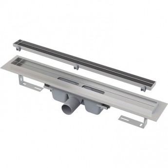 Водоотводящий желоб ALCAPLAST APZ7-850 FLOOR с порогами для решетки под кладку плитки, горизонтальный сток