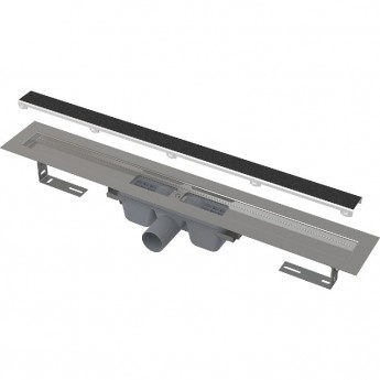 Водоотводящий желоб ALCAPLAST APZ15S-650 без порогов, с решеткой под кладку камня Marble, горизонтальный сток